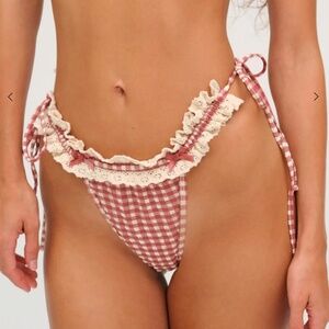 For Love & Lemons Gingham Bikini Bottom XS NWT